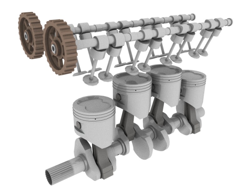 Toyota diesel engine identification aid — generic internal-combustion engine cutaway diagram, not an exact variant or current stock
