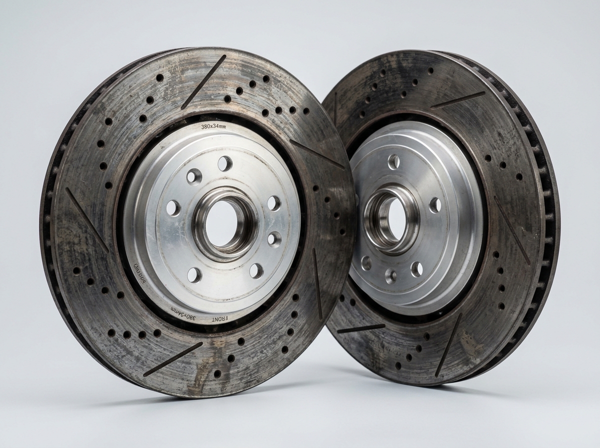 High Performance Vented & Cross-Drilled Front Brake Rotors Pair